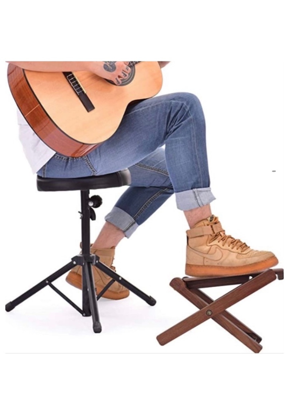 Altamira  Ajustablen Solid Wood Guitar Footstool